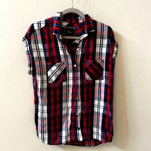 Rails sleeveless button up plaid